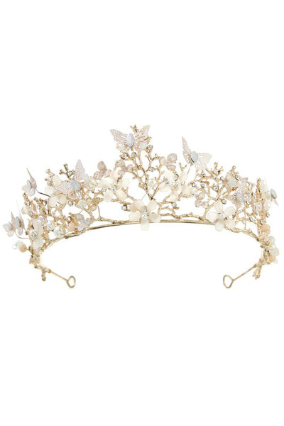 Butterfly Pearl Alloy Crown Headband L3208 - Nolita Nicole