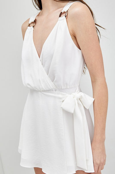 TRIM DETAIL SIDE TIE ROMPER - Nolita Nicole