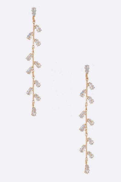 CZ Leaf Drop Delicate Earrings - Nolita Nicole