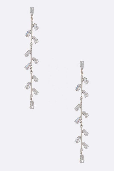 CZ Leaf Drop Delicate Earrings - Nolita Nicole