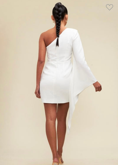 White One-Shoulder Dress - Nolita Nicole