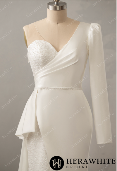 Sweetheart Neckline Wedding Dress with One Shoulder - Nolita Nicole