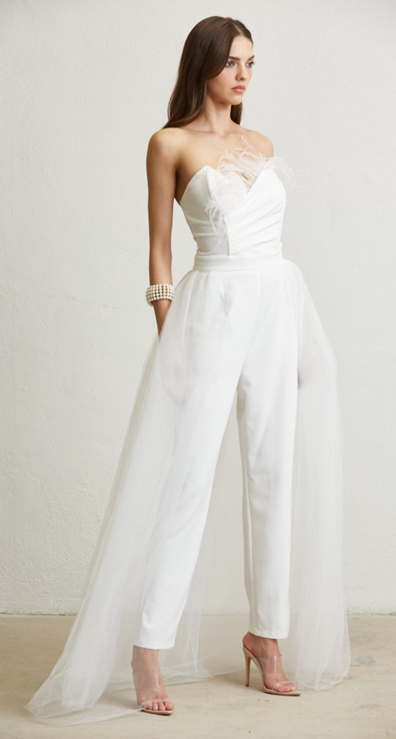 Feathered Sweetheart Jumpsuit - Nolita Nicole