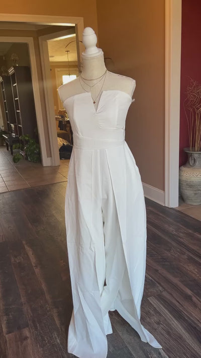 White Bustier Jumpsuit